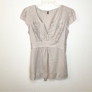 Wrap London Tan Top 100% Linen Size Large ?